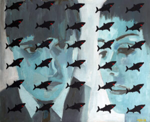 Художник Андрей Рудьев картина Акулы наших отношений в Artbox Hotel